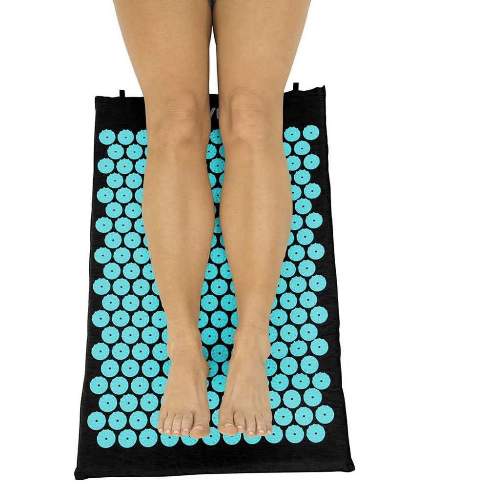 (3-tlg. Set) 66x40cm Stachel Massage Matte Entspannungsmatte   Nacken Kissen - Schwarz