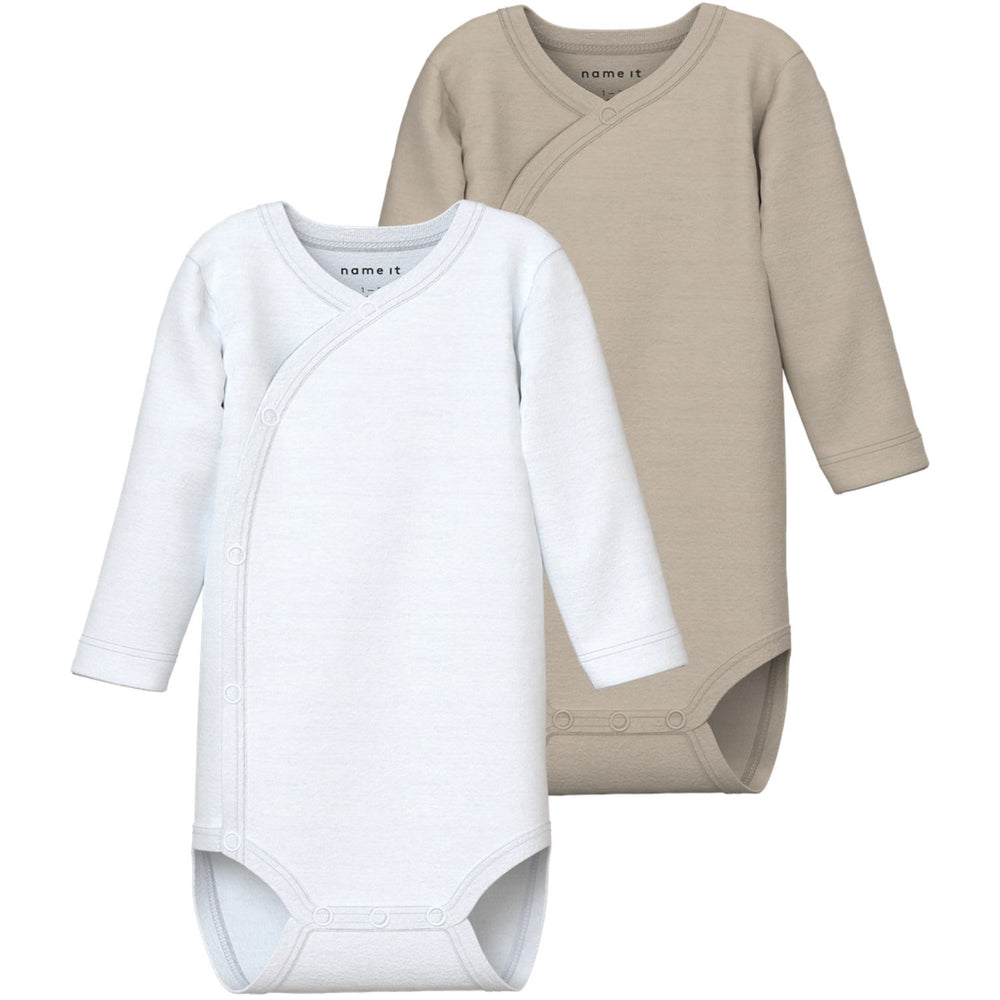 Køb Name It Pure Cashmere Nbnbody 2P Ls Slå-om Solid Noos