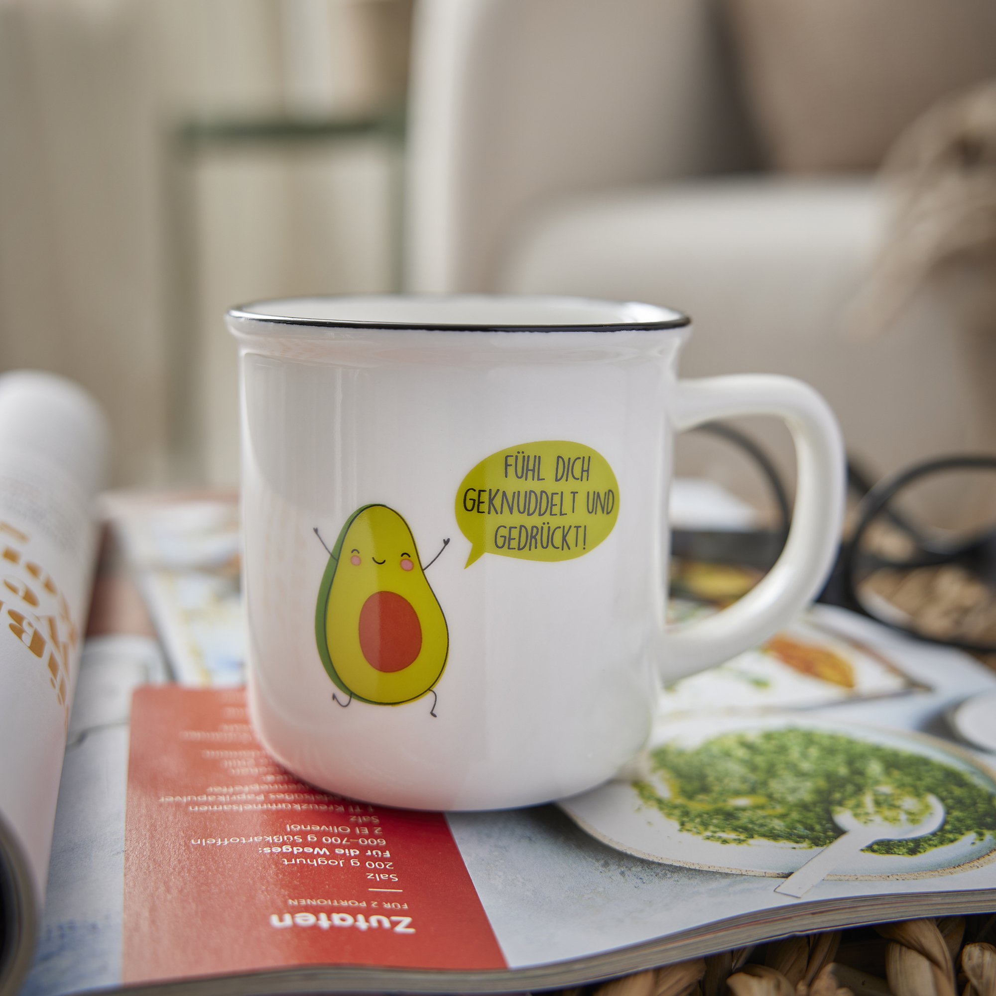Becher Emaille-Optik, Avocado, 350 ml
