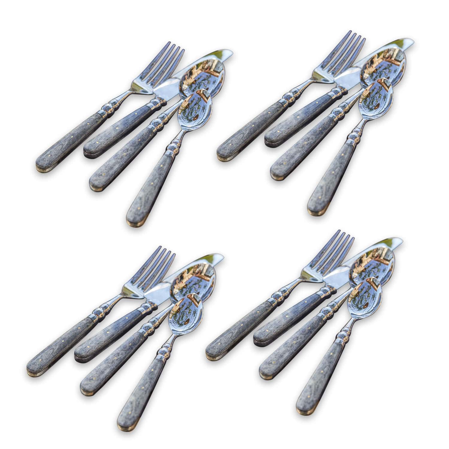 Besteck Bigeste 16er Set | silber/grau