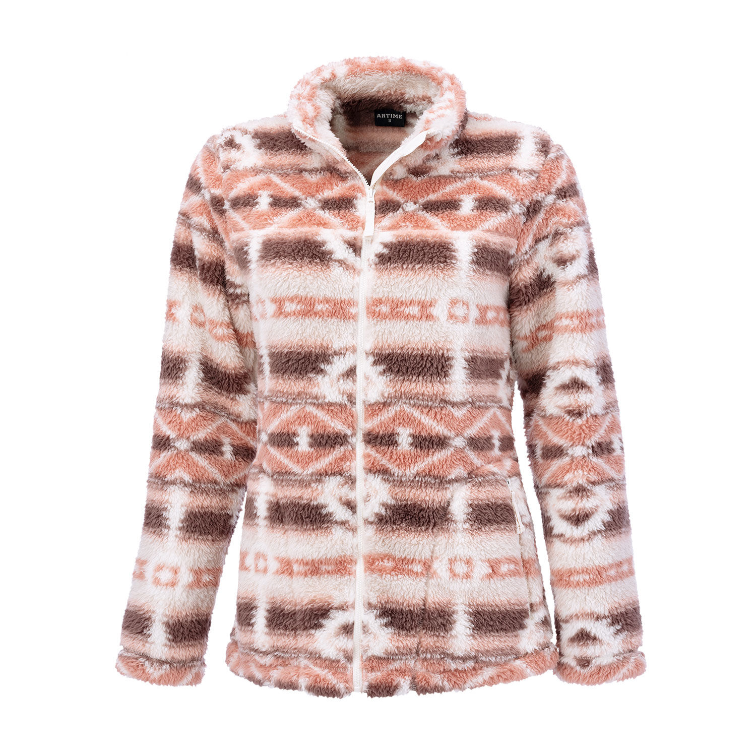 Bedruckte Damen Sherpa Fleece Jacke