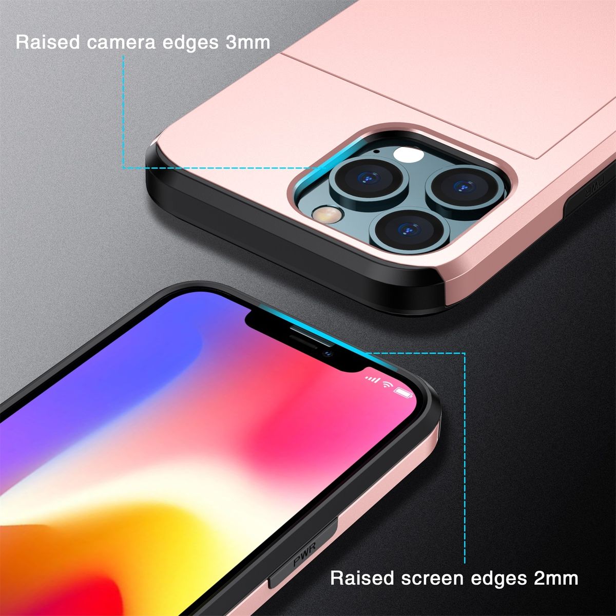 Hülle Handy Schutz für Apple iPhone 13 Pro Max Case Cover Tasche Etuis Grau Neu