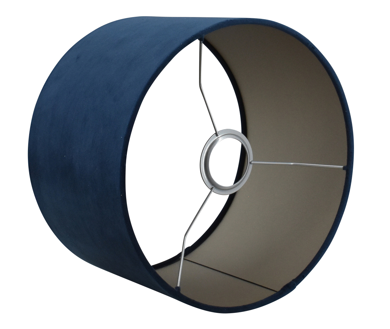 Lampenkap Alice blauw op taupe 30x30x20cm