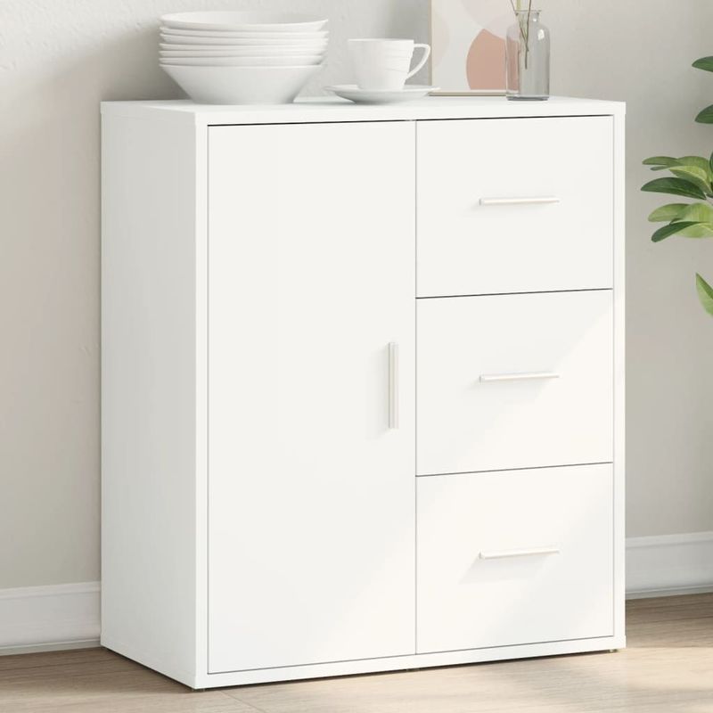 vidaXL - Dressoir - Wit - Bewerkt Hout