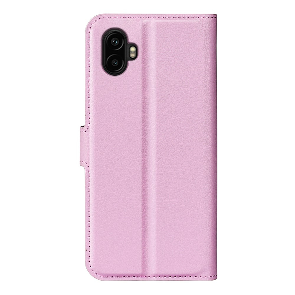 Samsung Galaxy XCover7 Pro Leder Tasche Flip Cover Litchi Look - Rosa