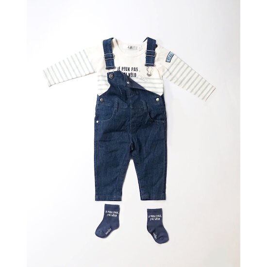 Bleu Château Salopette effet denim   Blue Bike        de               Marèse