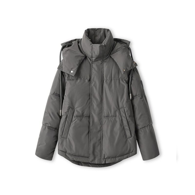 becianna - Effen appliqué capuchon-pufferjack met rits