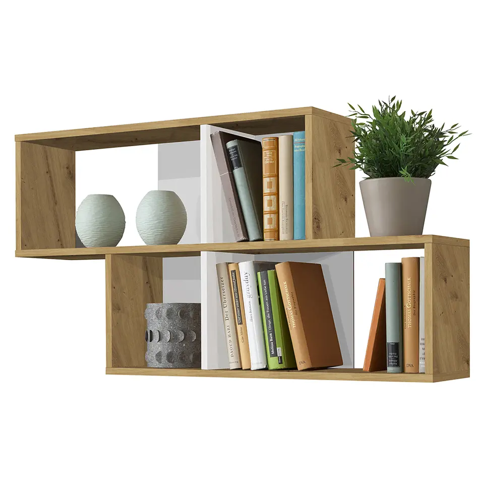 Wandrek Nora - eikenkleur/wit - 53x100x19,5 cm