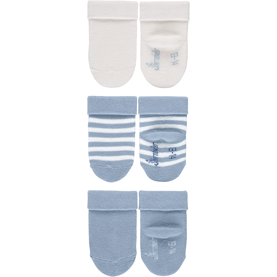 Sterntaler GOTS Baby-Söckchen Ringel, 3er-Pack hellblau