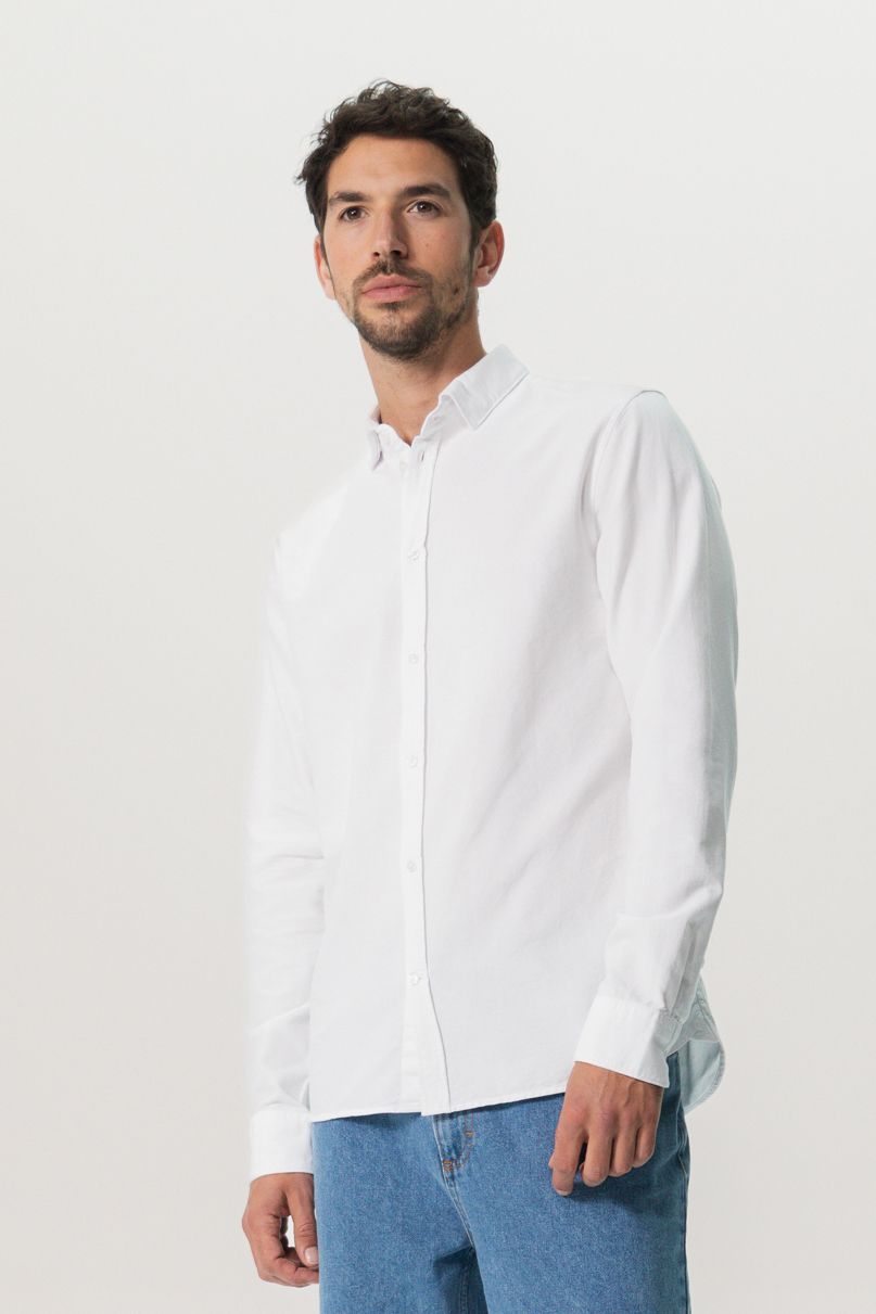 Wit katoenen Oxford overhemd