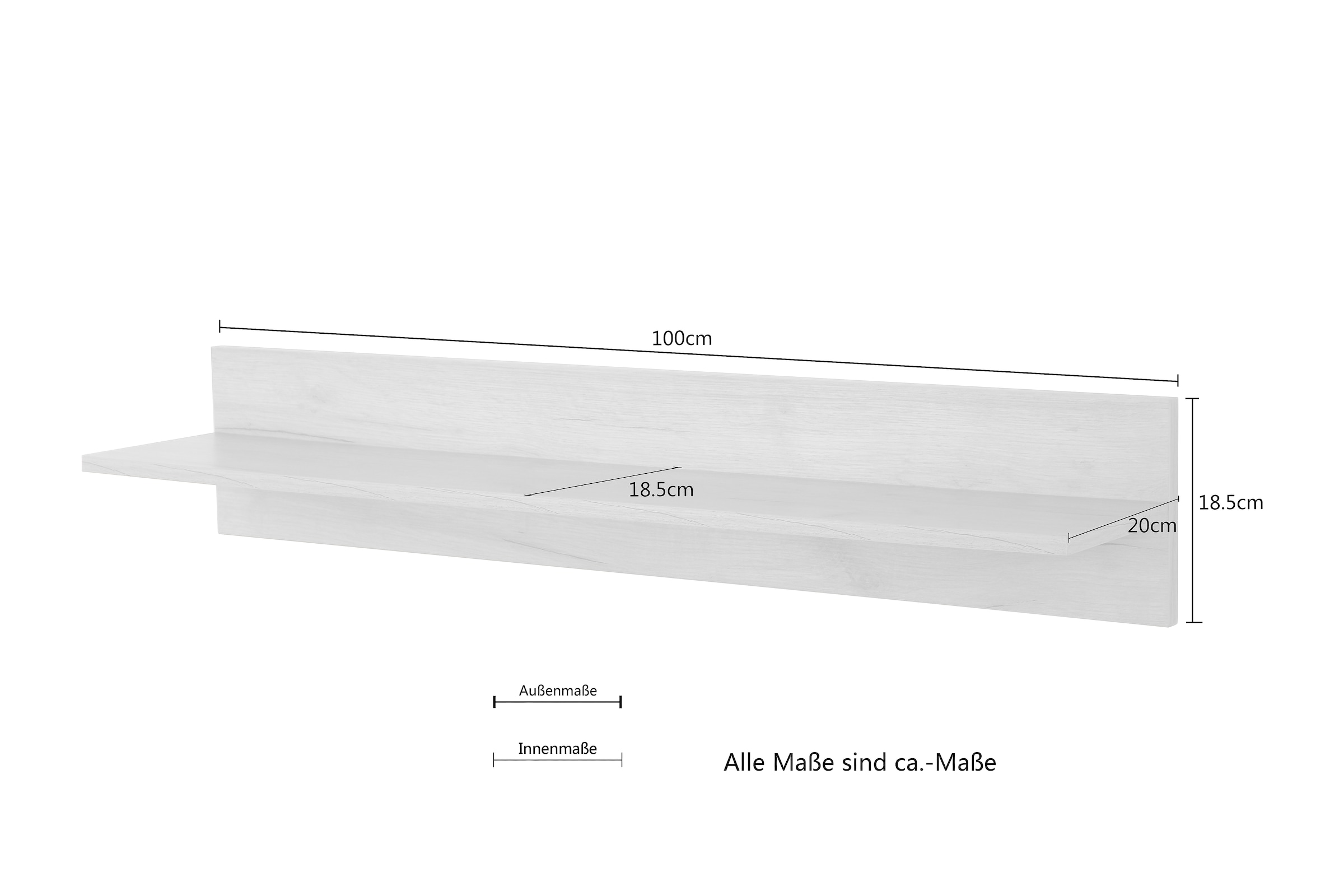 PLACES OF STYLE Wandregal »Moid« Wandboard, Breite 50 oder 100 cm