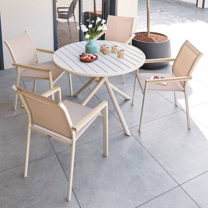 Table de jardin ronde NEBULLIA Argile