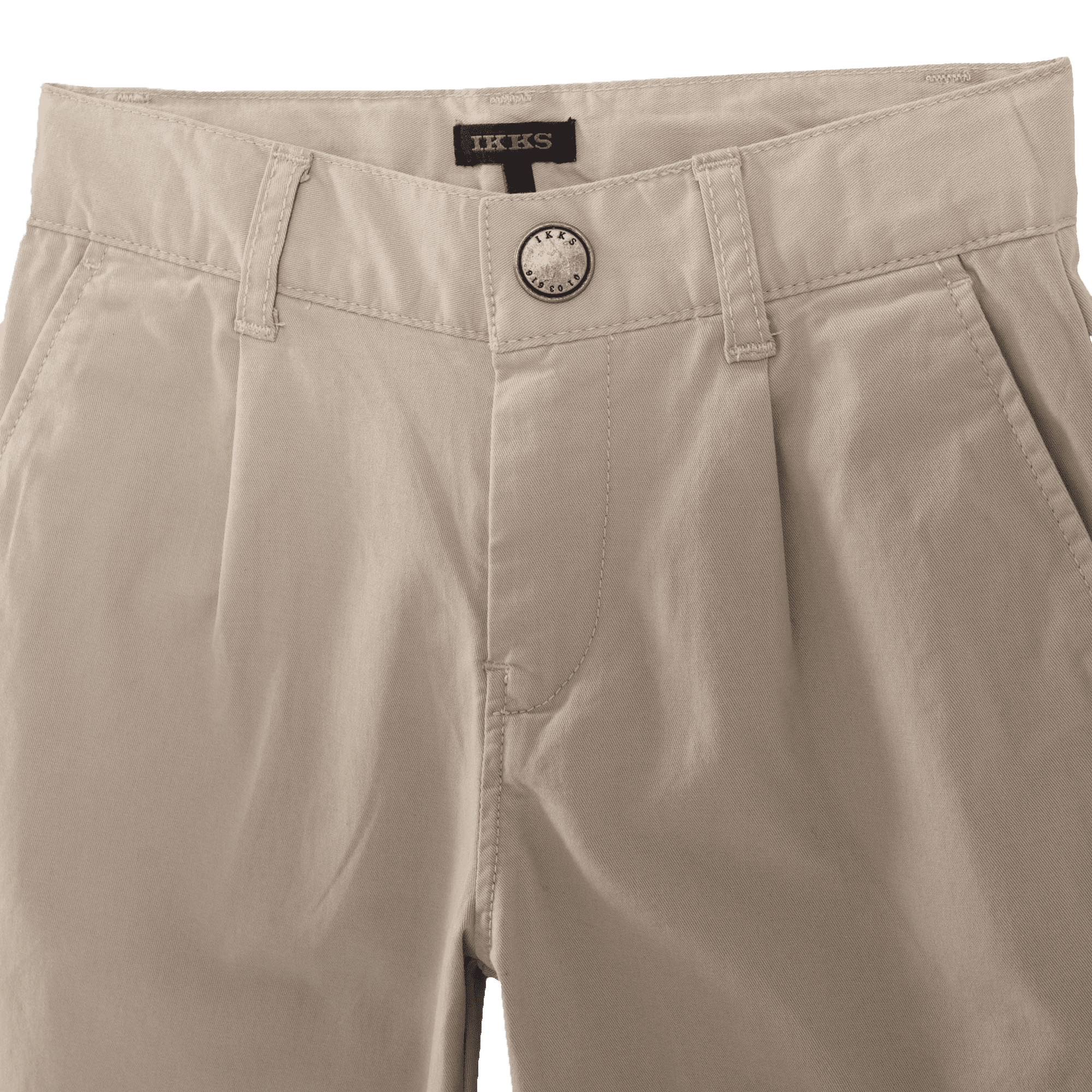 Pantalon droit en coton mélangé | Beige