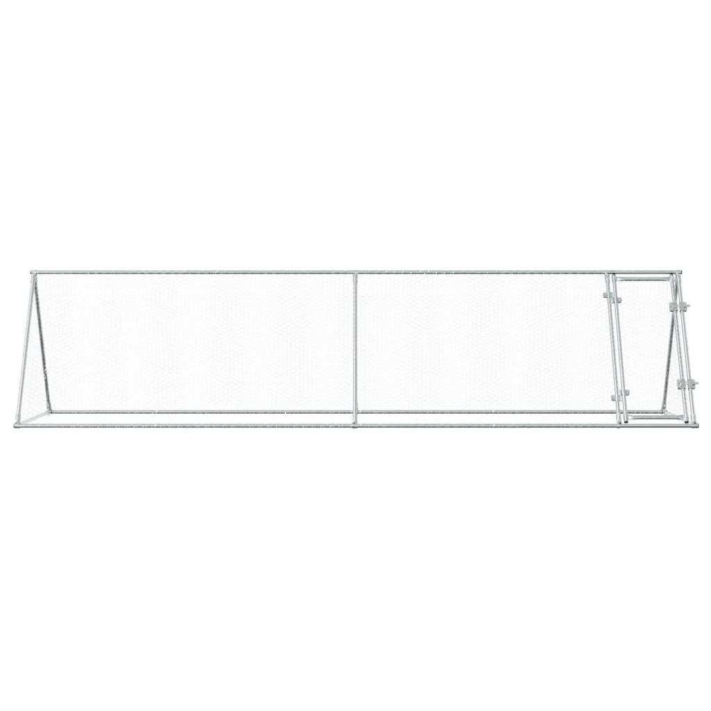 Gaiola para galinhas vidaXL, aço galvanizado, prata, 200x105x91 cm