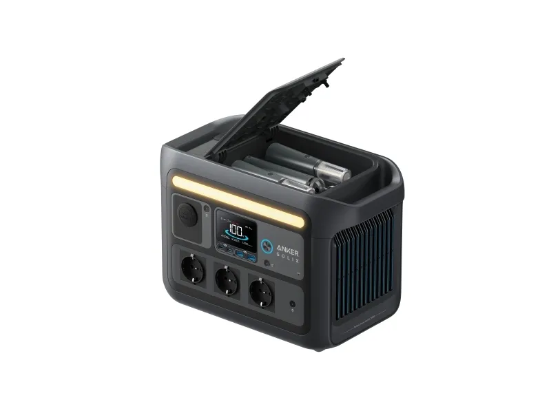 Anker SOLIX C800X - Transportabel strømstation - AC 220-240 V - 1600 Watt - 1-faset - litiumjernfosfat - 768 Wh - Wi-Fi, Bluetooth - output-stikforbindelser: 8