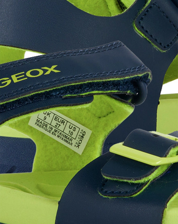 Klett-Sandale FUSBETTO in navy/lime