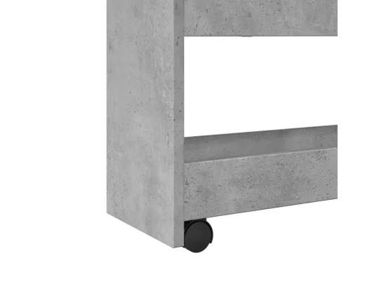 Chariot de rangement étroit 4 niveaux gris béton