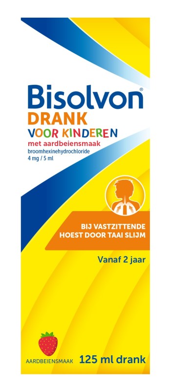 Bisolvon Drank Kind Aardbei 125ml