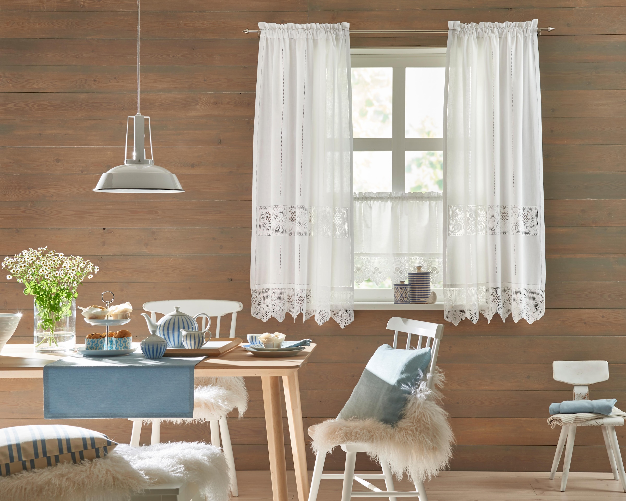 HOSSNER - ART OF HOME DECO Gardine »Dachstein« Stangendurchzug 2 Stk. tlg. HxB: 150x90
