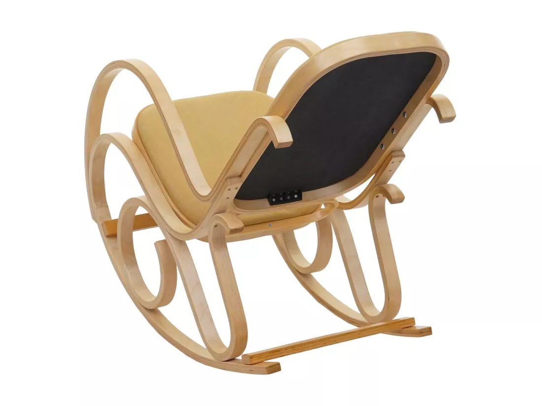 Fauteuil à bascule rocking bois marron 55 x 96 x 90 cm FAB040026