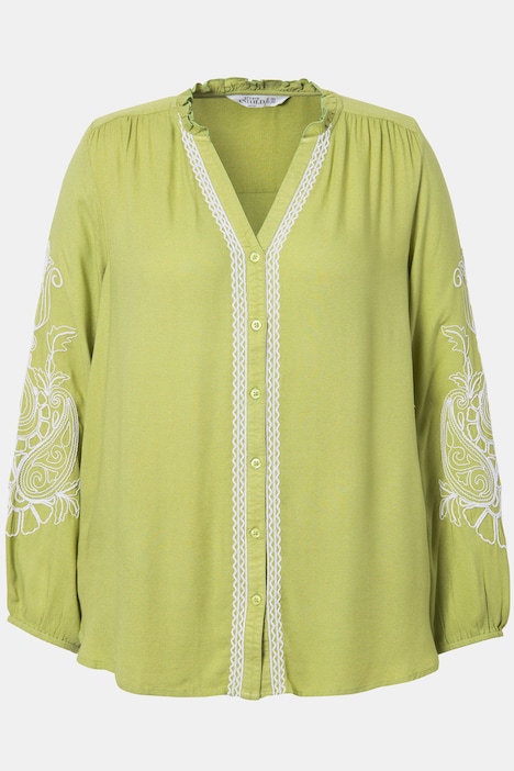 Bluse, Loose Shape, Stickereien,