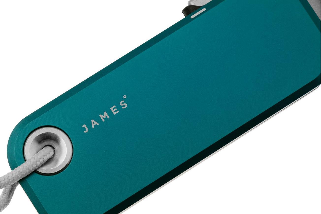 The James Brand The Palmer, Emerald Aluminum, White Lanyard KN121249-00 utility mes