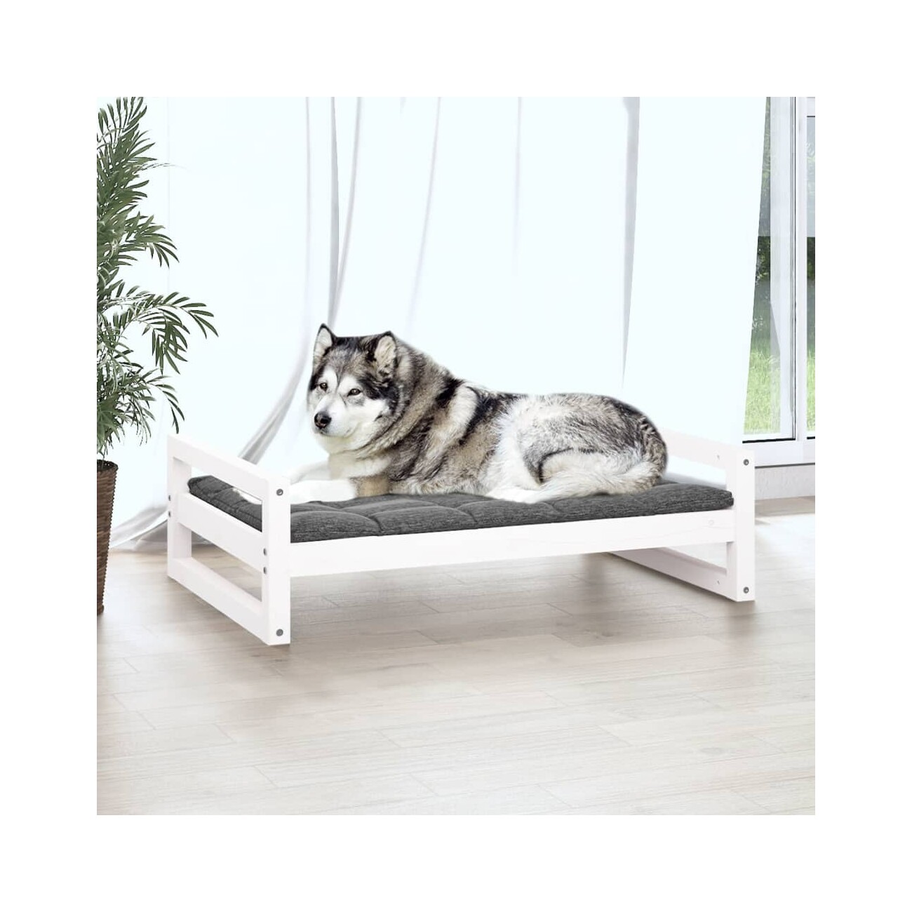 VidaXL Hundebett XXL (105,5x75,5x28 cm) weiß