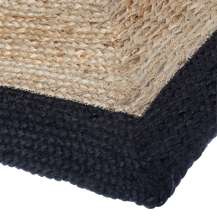 Tapis jute bord noir L.120 x l.170 cm