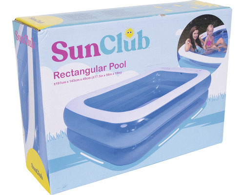Opzetzwembad Fast-Set-Pool Familypool PVC rechthoekig 197x143x49 cm zonder accessoires blauw/wit