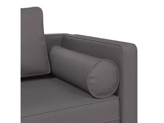 Prolenta Premium - Chaise longue avec coussins gris similicuir
