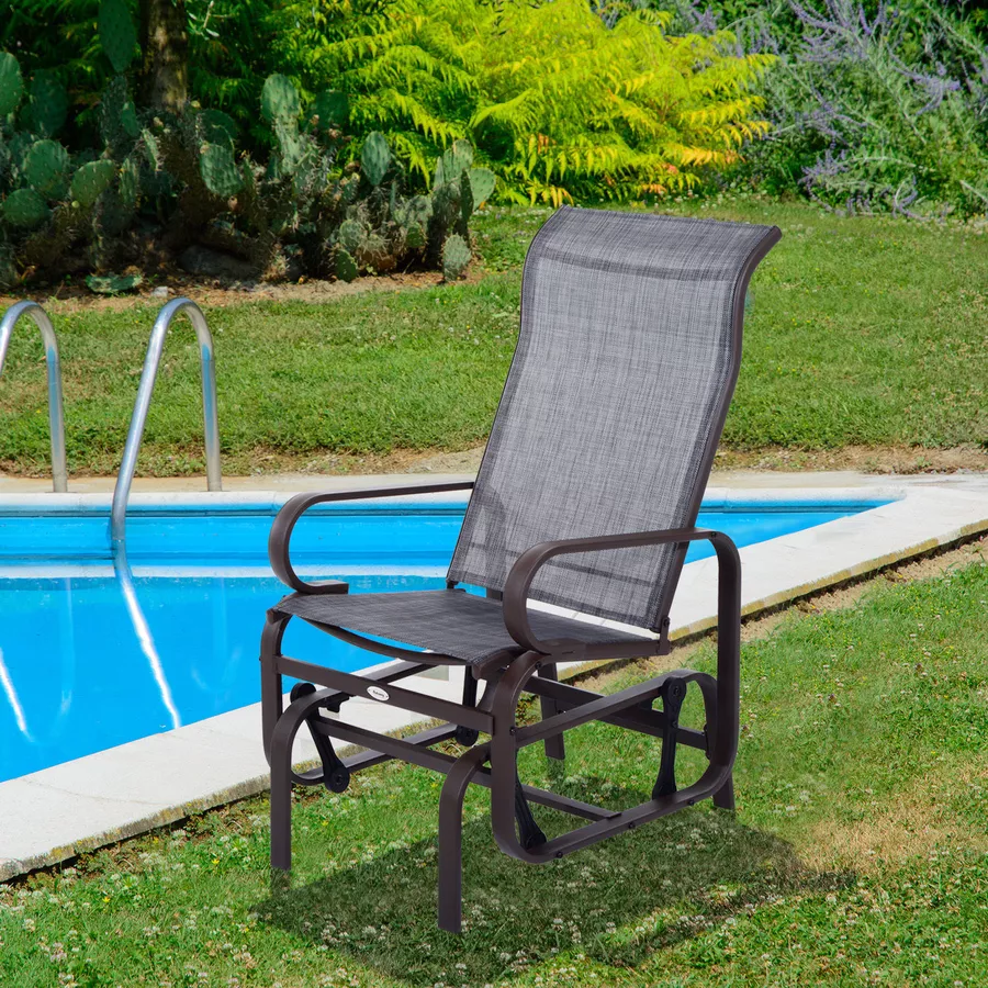 Outsunny Schaukelstuhl mit Ergonomischer Form grau