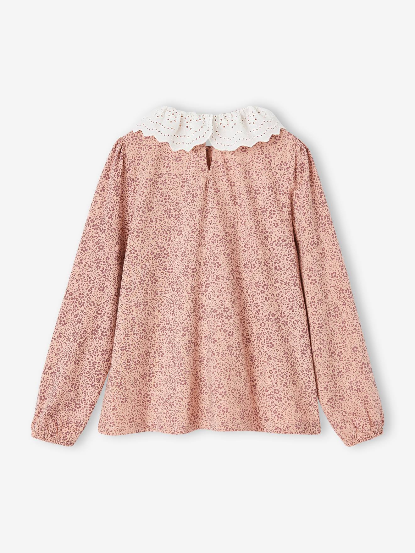 Blusa listrada azul-escura infantil com gola bordada, camiseta, blusa, azul-escuro