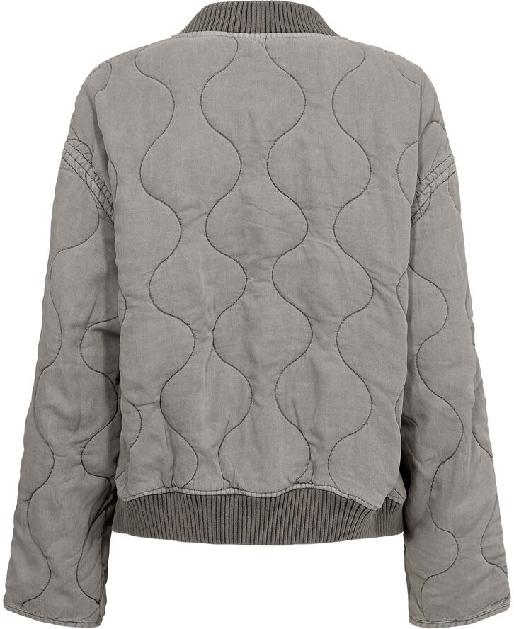 MANGO Quilted bomber jacket Lt pastel grey