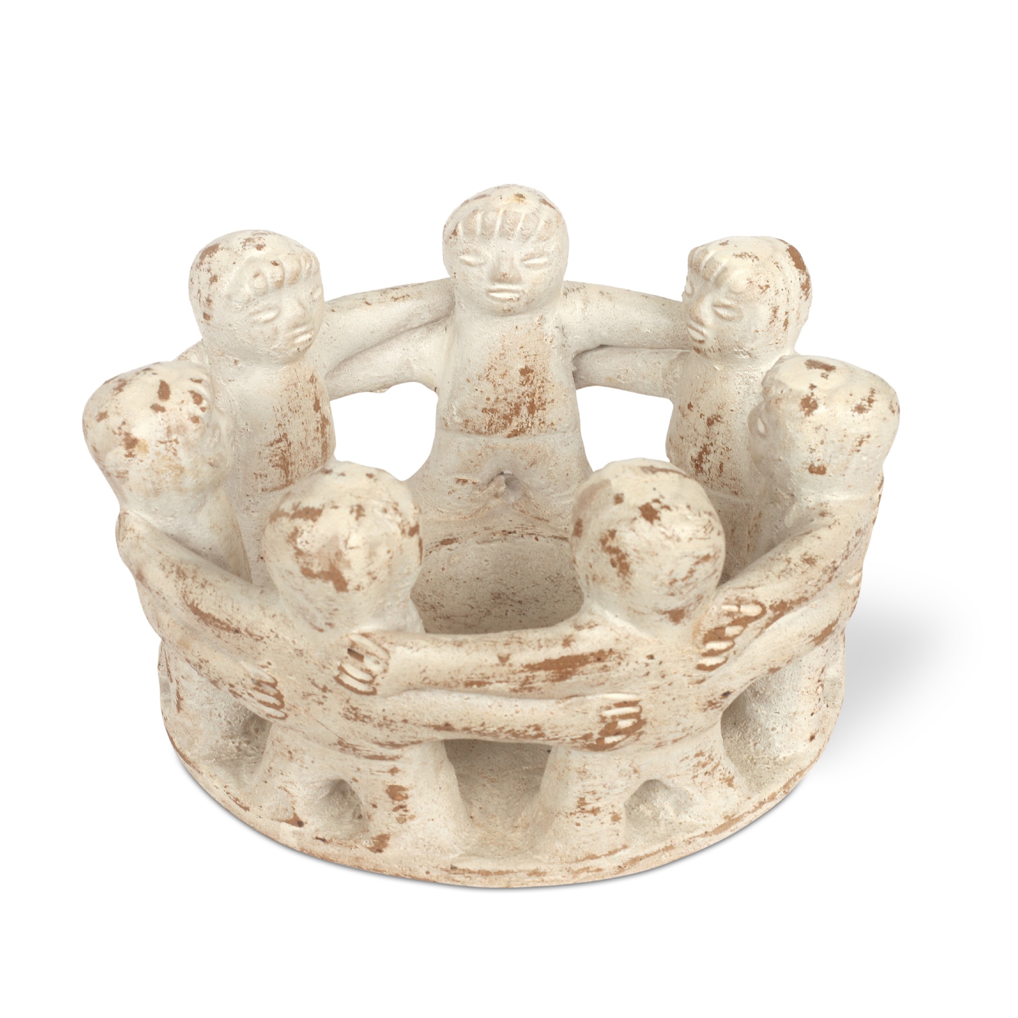 Kerzenhalter 'Friendship Circle 7', weiß, Ø 19 cm, H 13 cm von fischer's lagerhaus