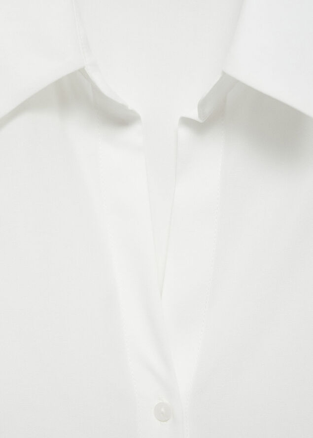 MANGO Lyocell fluid shirt Natural white