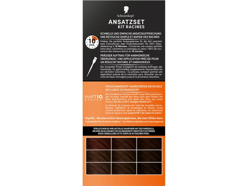 Schwarzkopf ANSATZSET Haarcoloration Dunkelbraun A4 Permanente Ansatz-Kaschierung verleiht dem Haar harmonische Übergänge