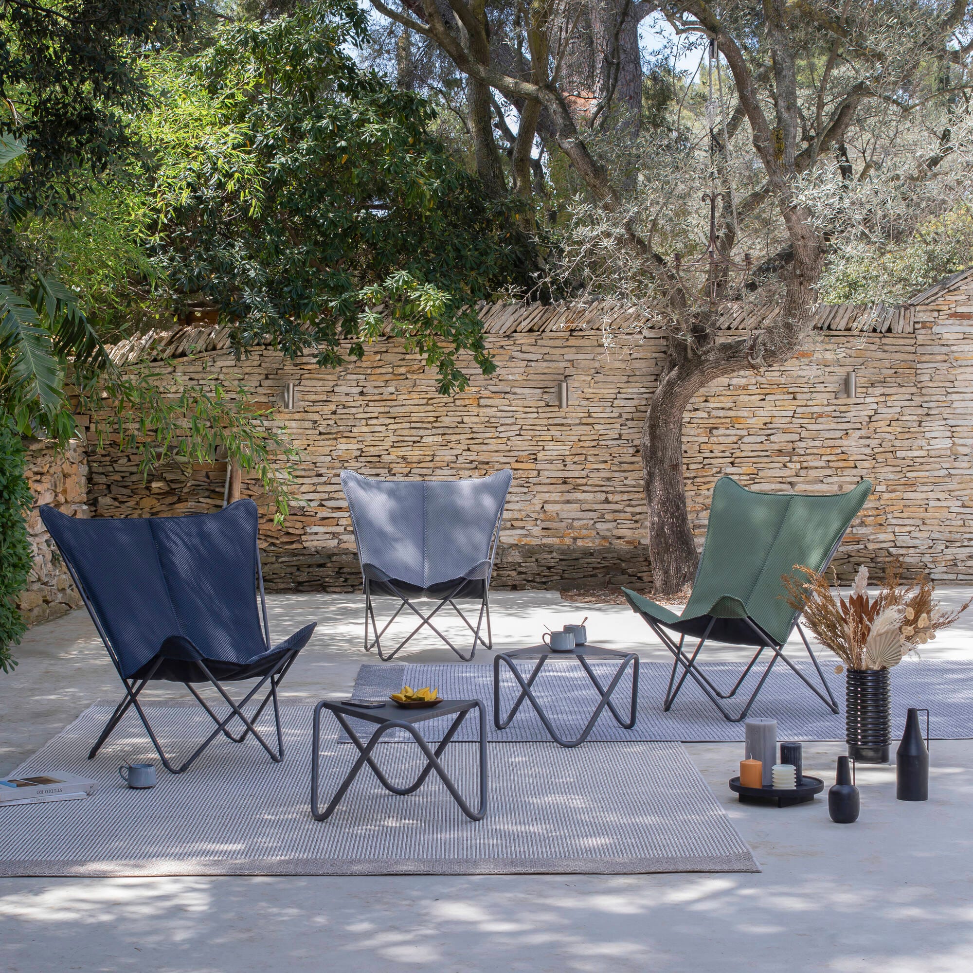 Gepolsterter Breiter Butterfly Chair Pop Up XL BeComfort® Grün Olive