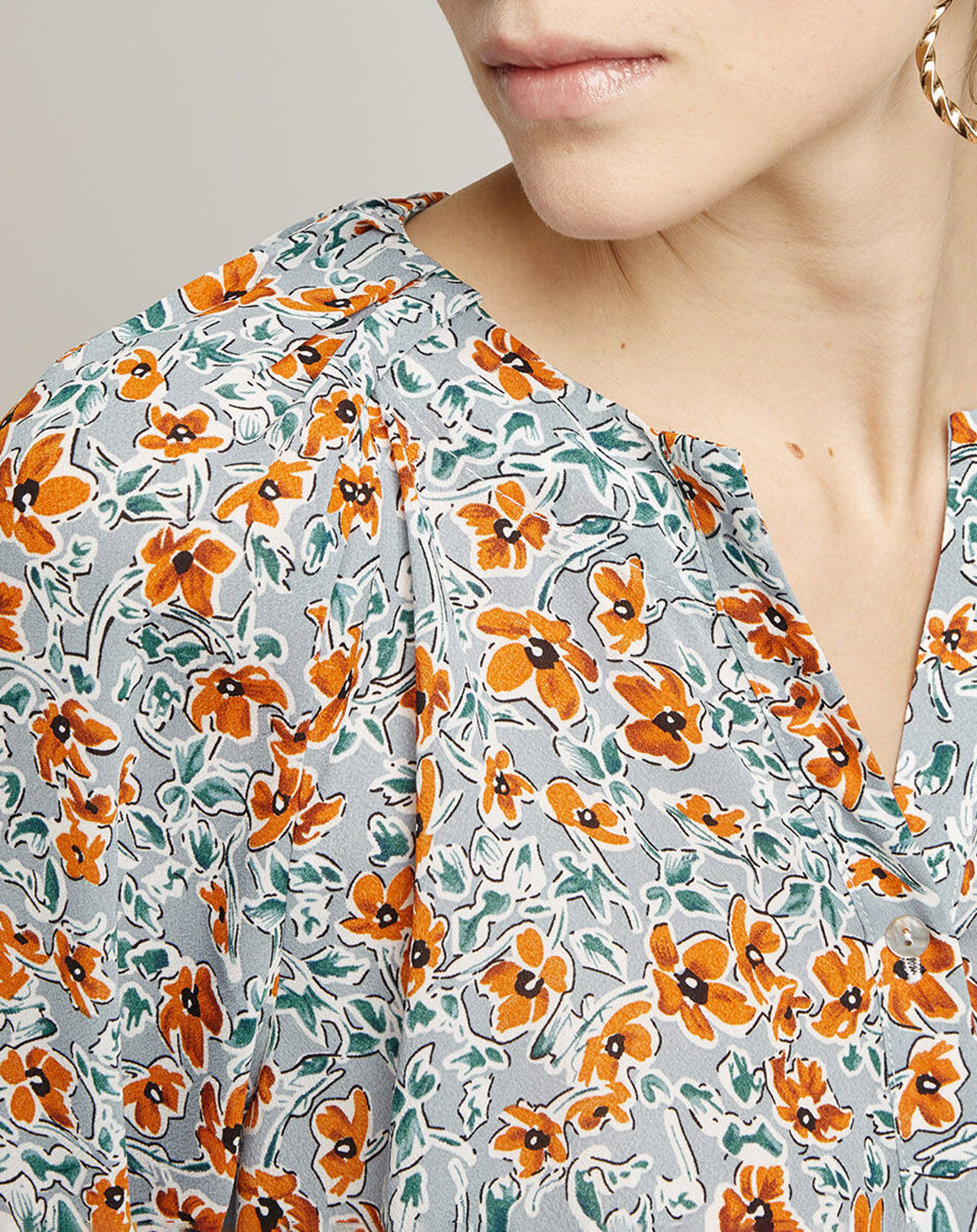 See u Soon Chemise Anais imprimée bleu/orange