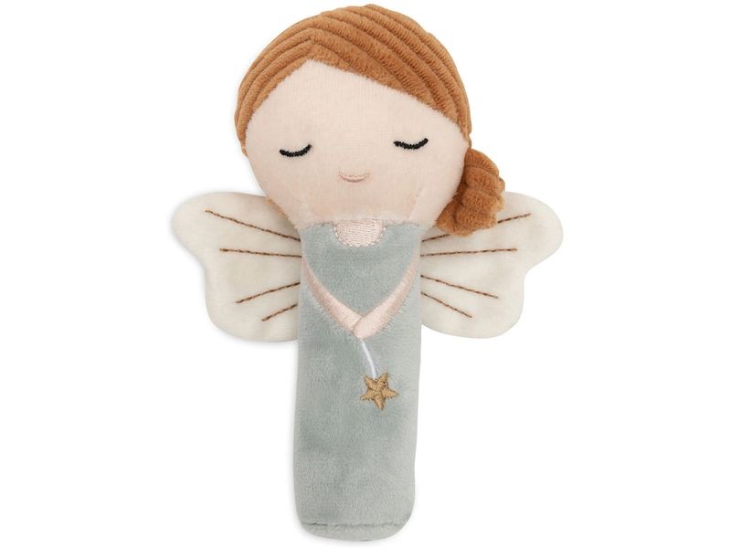 Jollein Rassel Fairy Hellblau, 15 x 12 x 3 cm Baby-Rassel ideal für kleine Entdecker
