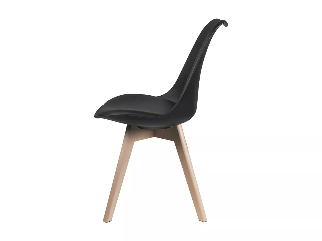 Lot de 2 chaises JODY - Polypropylène et Hêtre - Noir