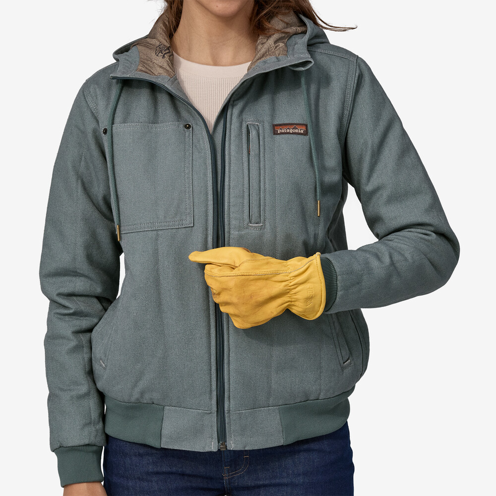 Damen-Bomberjacke mit Kapuze aus Hanf-Canvas für alle Jahreszeiten