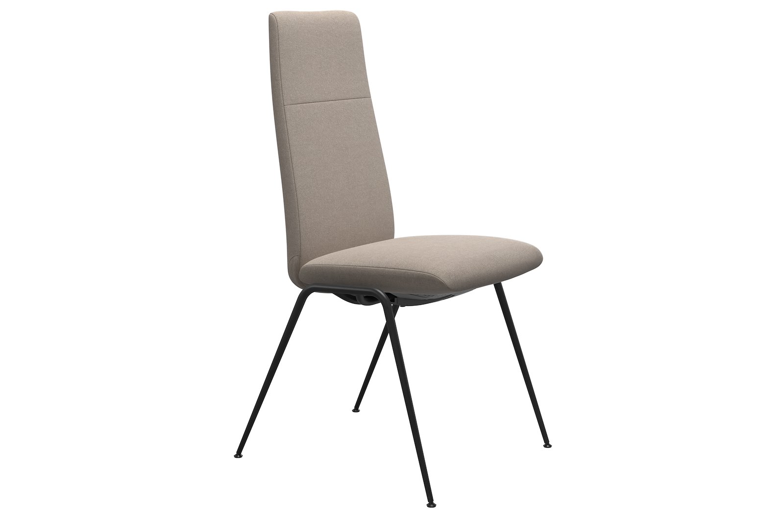 Chilli spisestol Tekstil Tulip Light Beige, medium sete med sort understell.