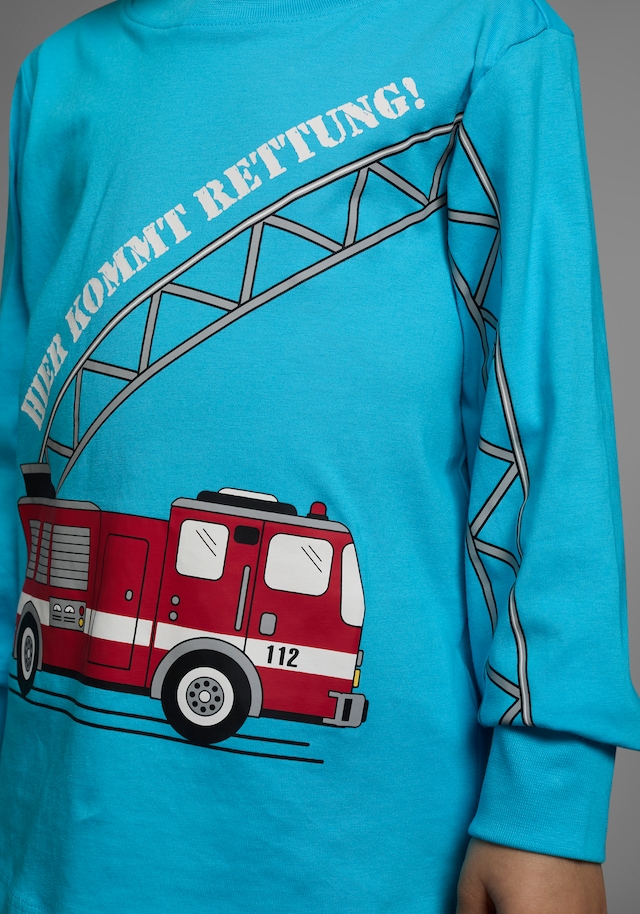 KIDSWORLD Langarmshirt »HIER KOMMT RETTUNG« Langarm,  Basic-Passform,  peppiger Druck