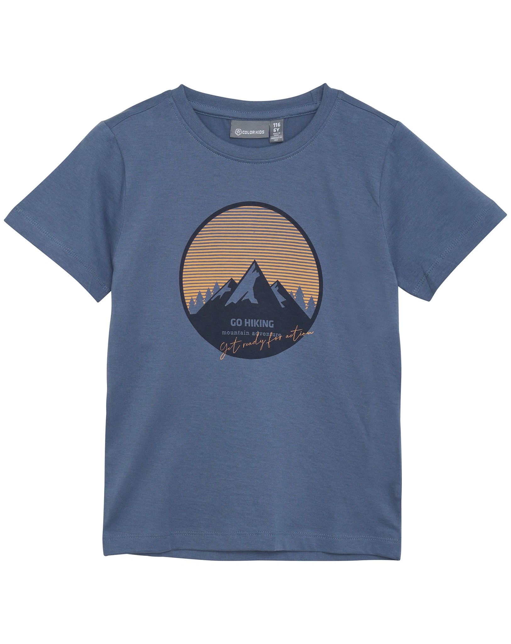 T-Shirt GO HIKING in vintage indigo