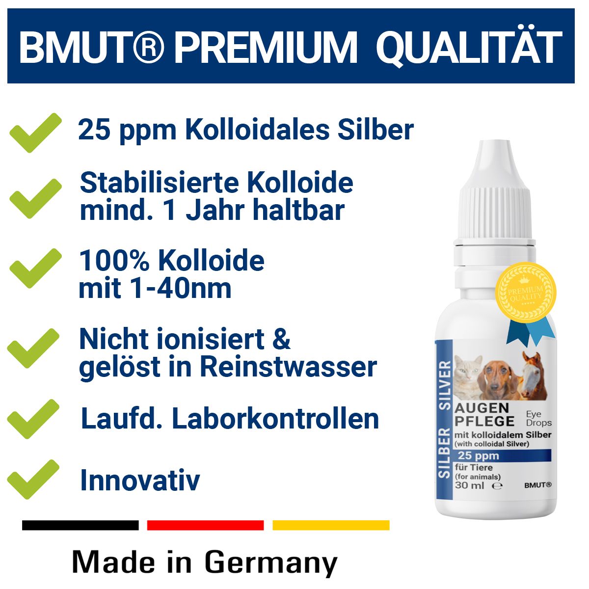 BMUT Augentropfen für Hunde & Katzen mit kolloidalem Silber