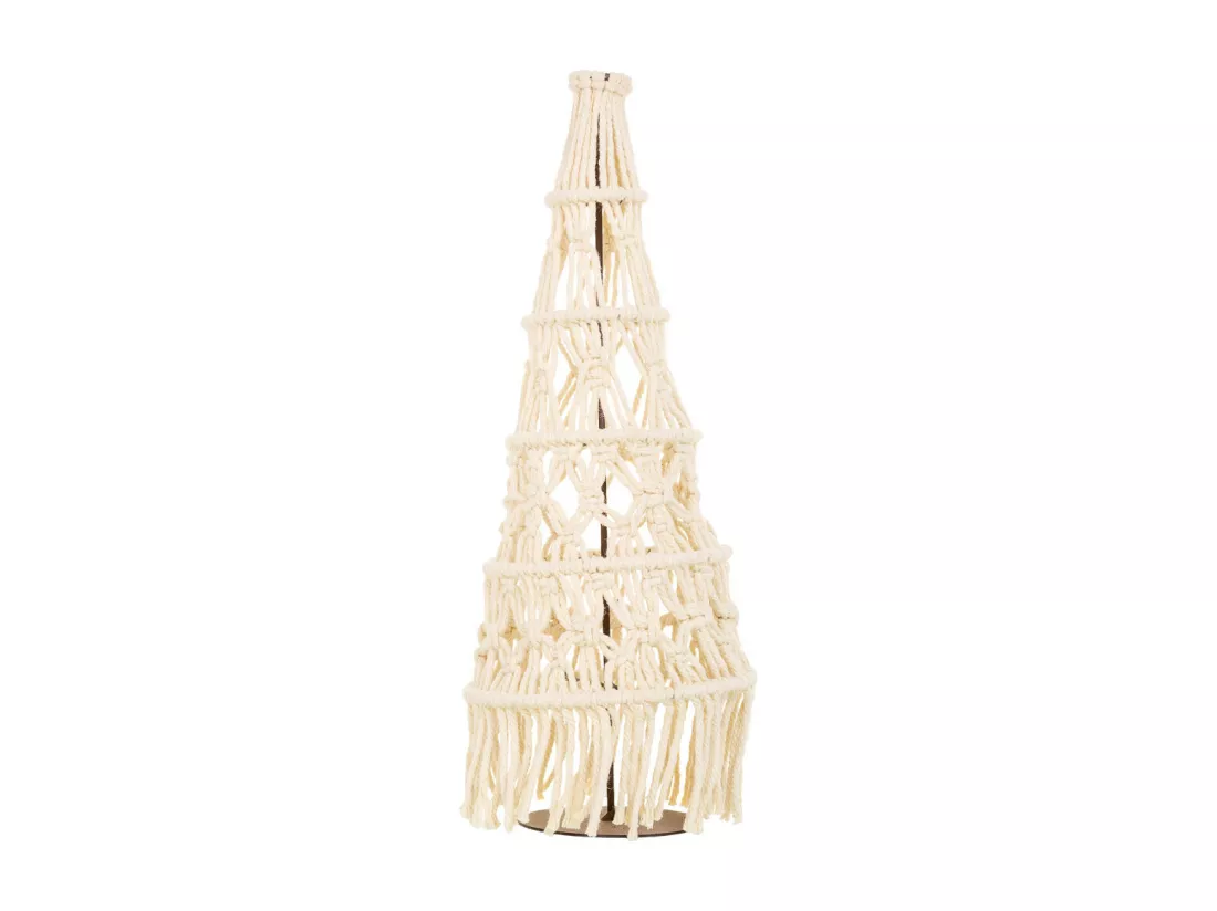 Arbre décoratif en coton tressé blanc d18x52h