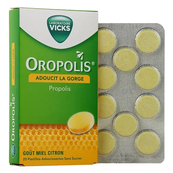 Pastilhas Oropolis Mel e Limão Sem Açúcar - 20 unidades