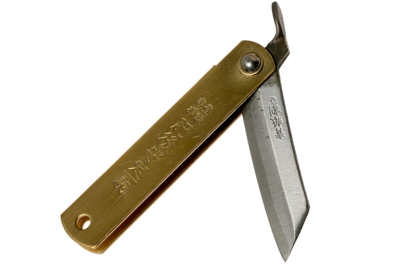 Higonokami zakmes 5 cm HIGO75BS, SK-koolstofstaal, messing