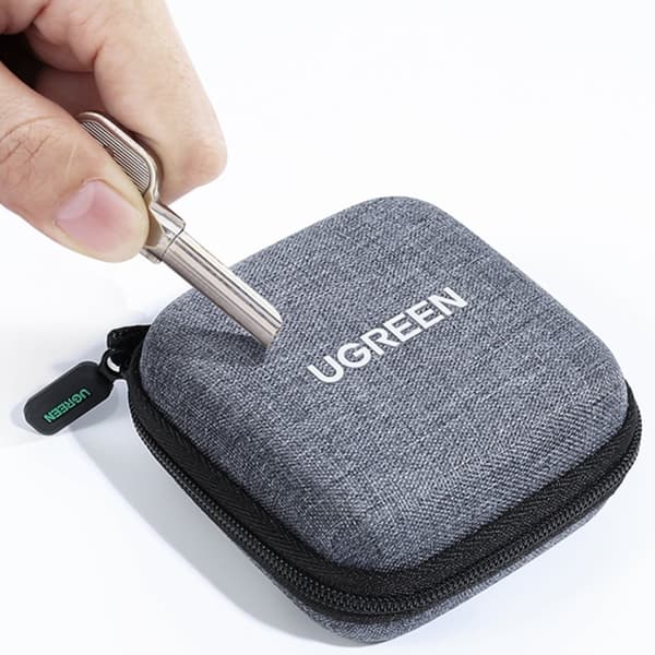 Veskedeksel orgaznizer multifunksjonell veske for tilbehør 6,5x7x4cm grå
