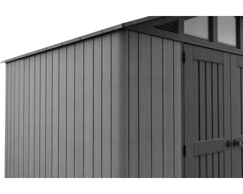 Keter Stronghold tuinhuis met afgeronde hoeken 10x8 inclusief vloer 305 x 243 cm houtlook